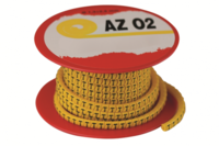 Колечки с черным знаком A на желтом фоне 2,5-4 мм.кв