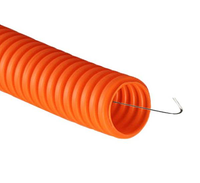 Труба ПНД гибкая легкая с протяжкой ф16 оранжевая